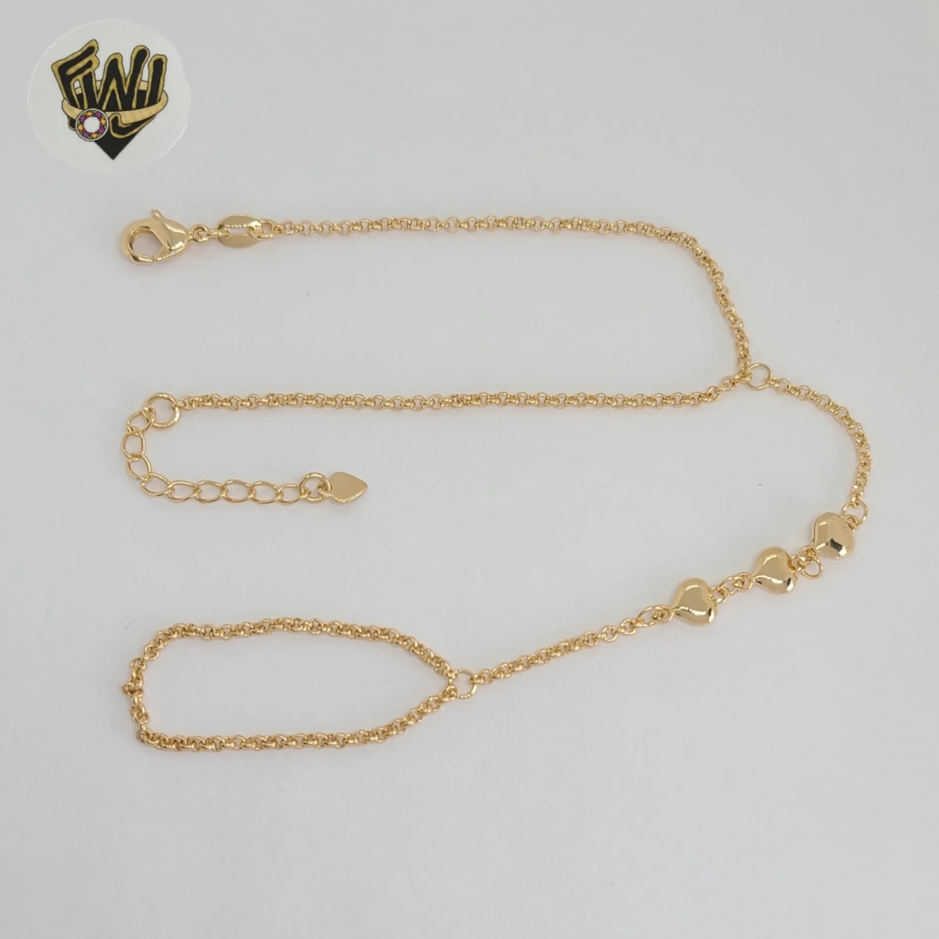 (1-0569) Gold Laminate - 2mm Hand Chain Bracelet - 7 - BGF