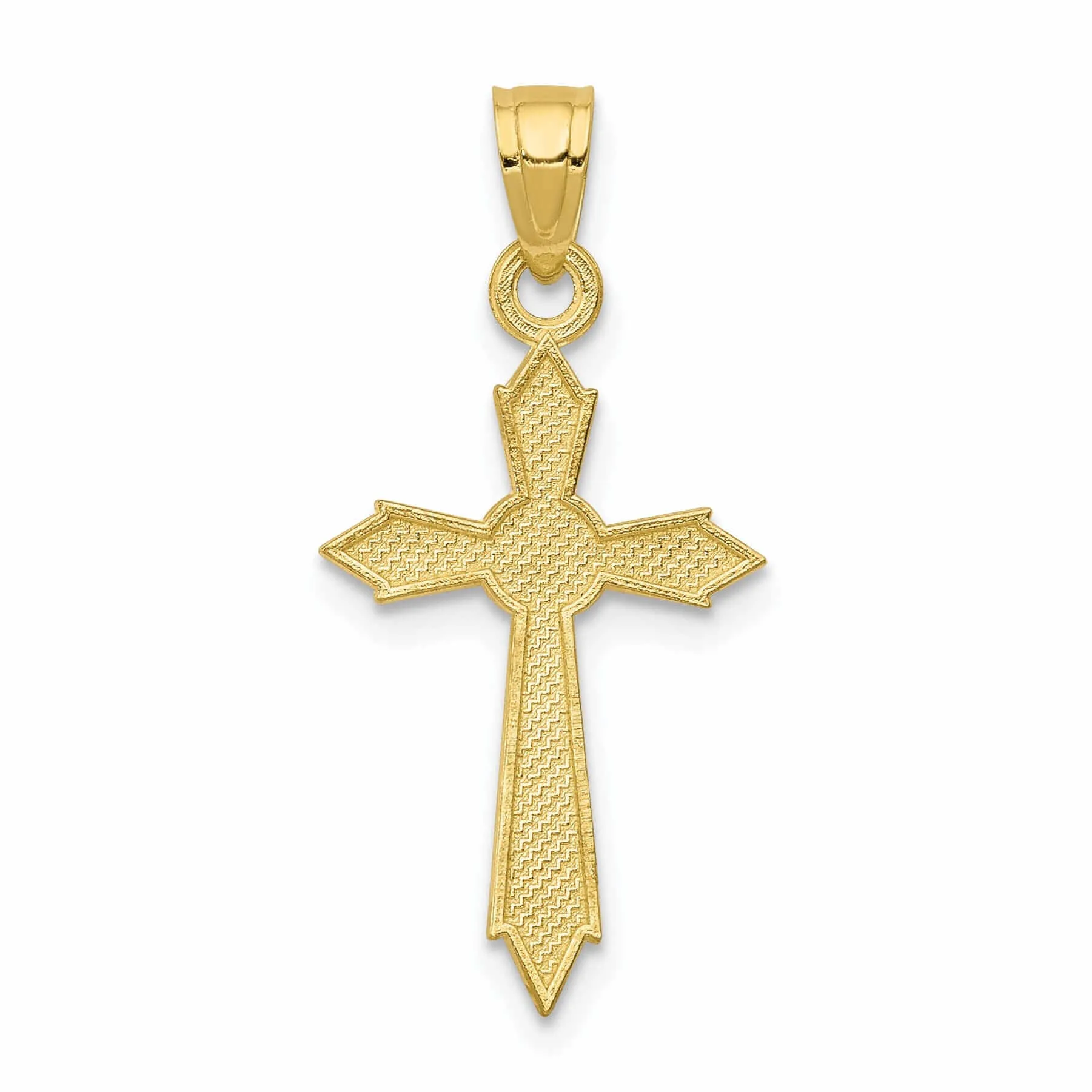 10k Yellow Gold Polished Passion Cross Pendant