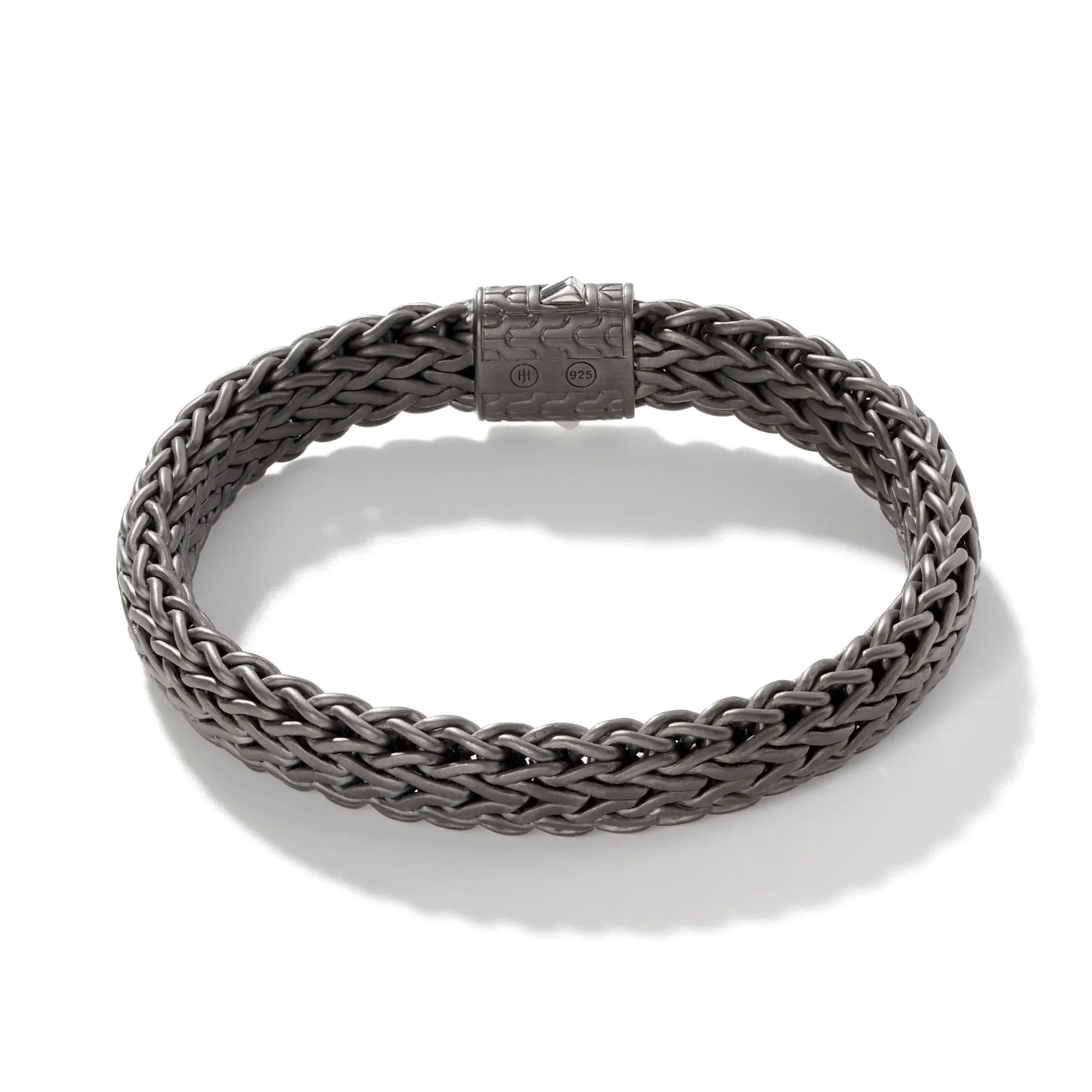 11mm Dark Silver Icon Flat Bracelet