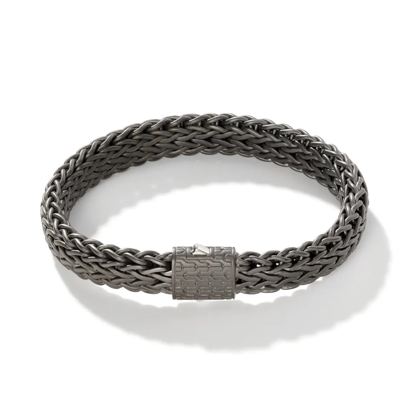 11mm Dark Silver Icon Flat Bracelet