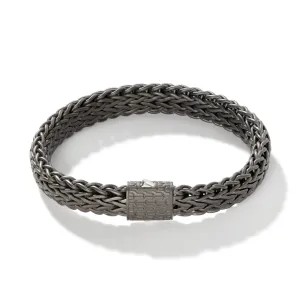 11mm Dark Silver Icon Flat Bracelet