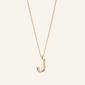 14k Gold Plated Monogram Necklace - J