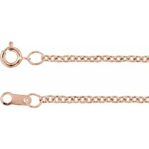 14K Rose Gold-Filled 1.5 mm Cable 16" Chain