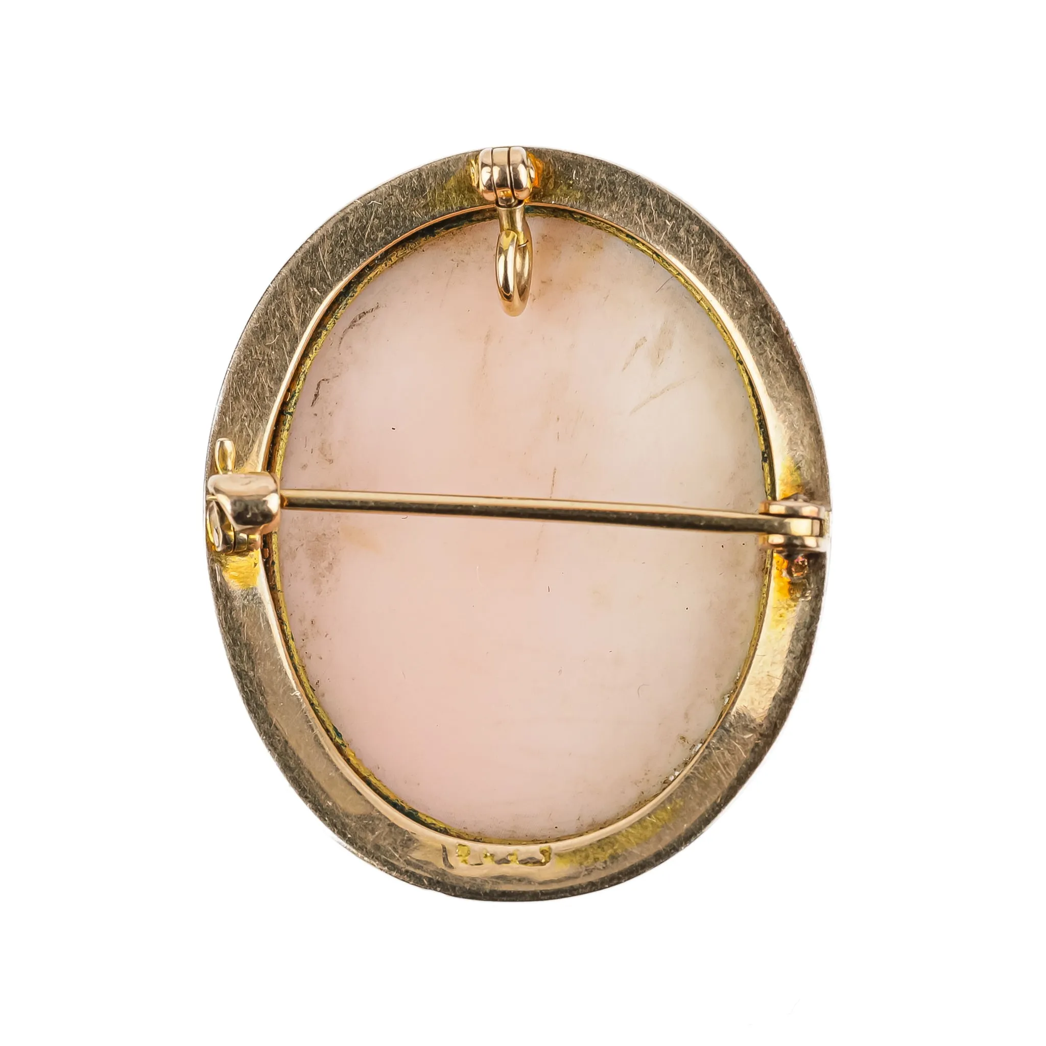 14K Yellow Gold Cameo Pin Pendant