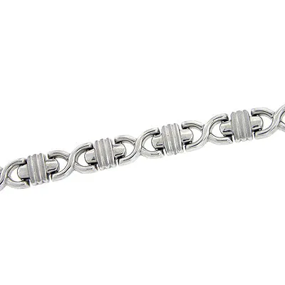 14Kt White Gold Oval Cross Bracelet