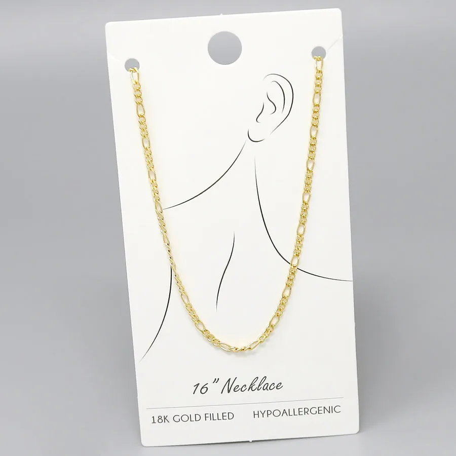 18K Gold Filled Figaro Chain Short Necklace