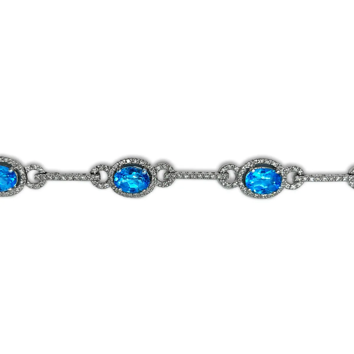 2.40ct Diamond & 8.52ct Topaz Bracelet | Pre-Loved | 14K White Gold