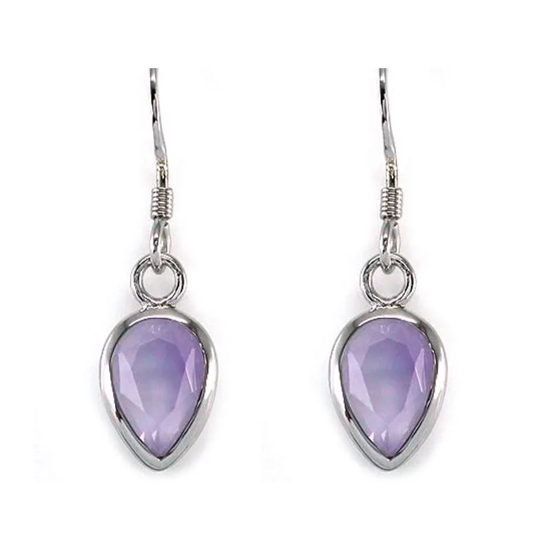 3 Carat Genuine Purple Pear Cut Amethyst 925 Sterling Silver Dangle Fine Earrings