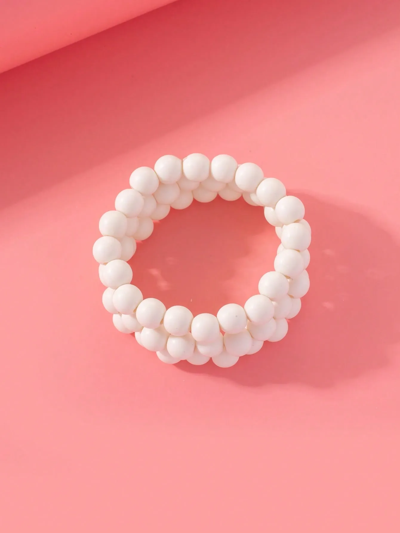 3pcs/set Boho Plain White Beaded Bracelet Women Bracelet Stackable Bracelet