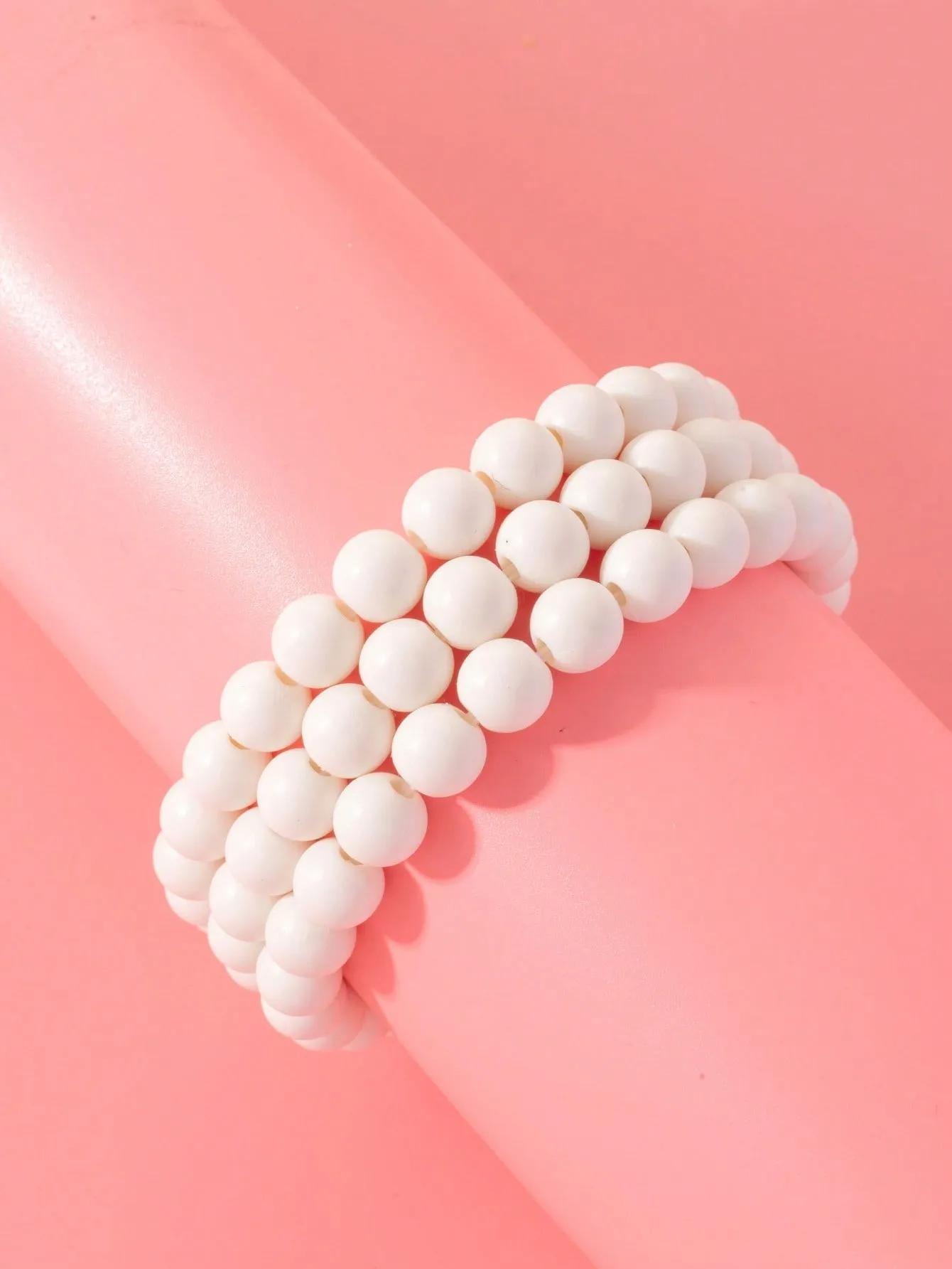 3pcs/set Boho Plain White Beaded Bracelet Women Bracelet Stackable Bracelet