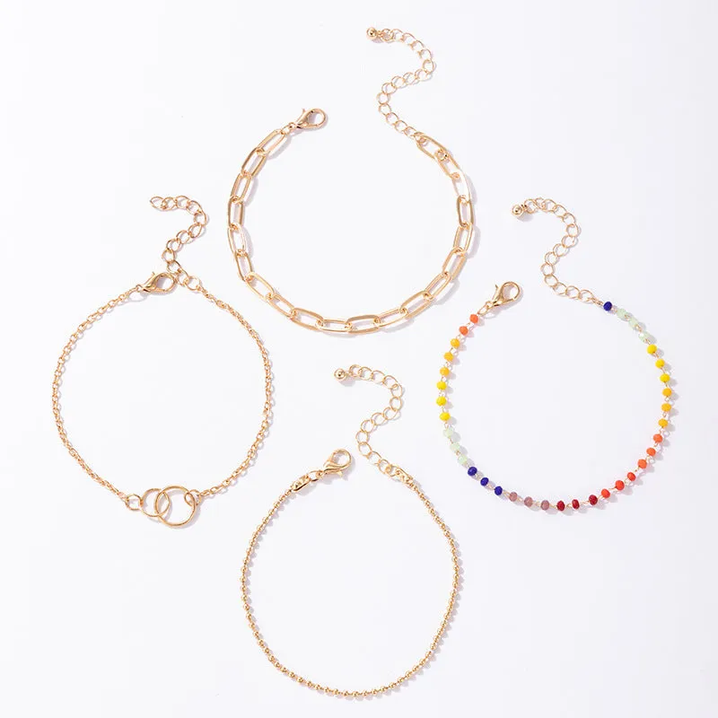 4Pcs Summer Boho Rice Women Bracelet Set