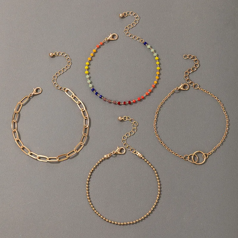 4Pcs Summer Boho Rice Women Bracelet Set