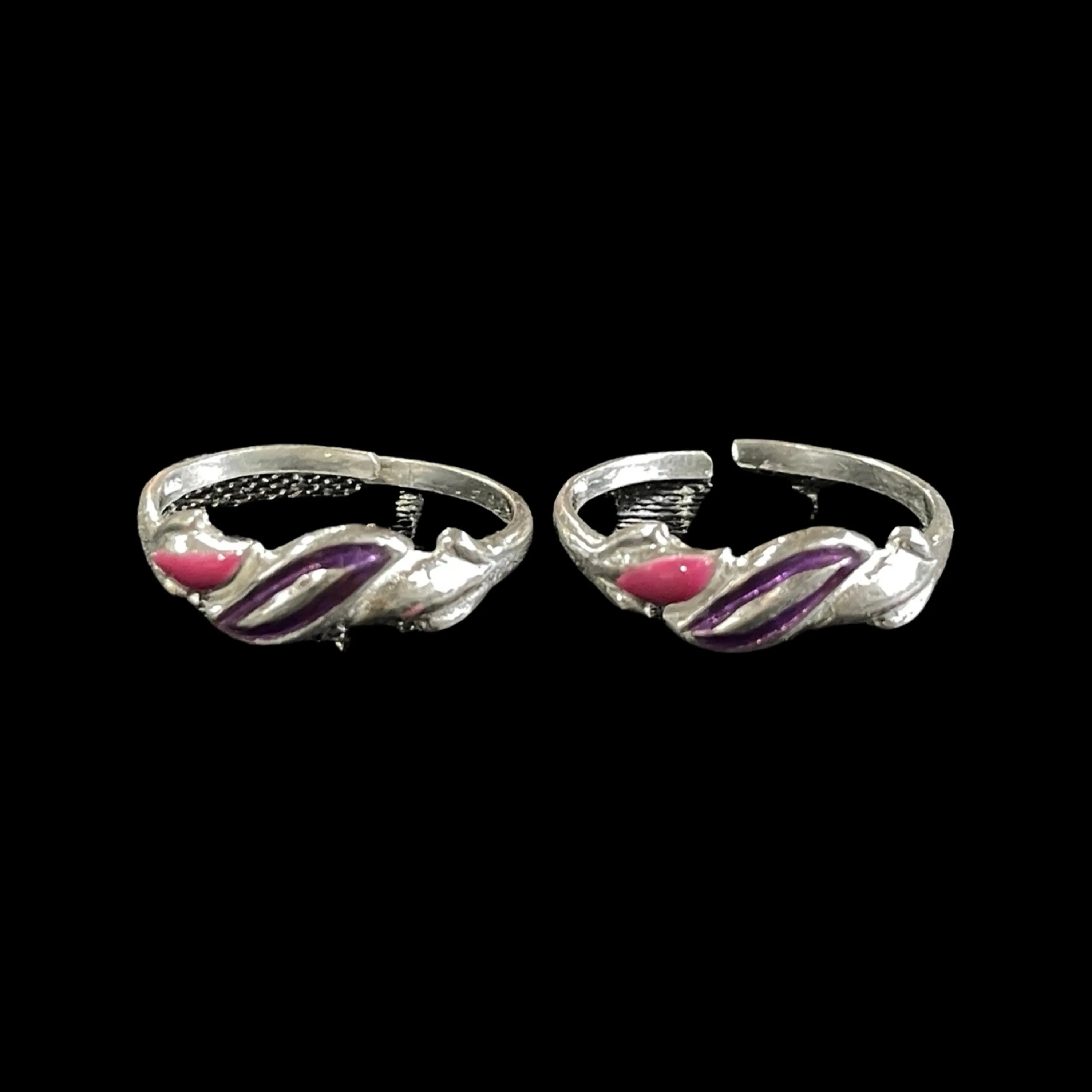 925 Sterling Silver Enamel Toe-rings - Design #09