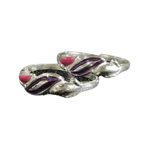 925 Sterling Silver Enamel Toe-rings - Design #09