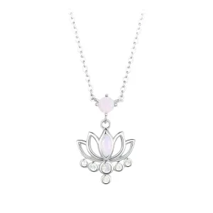 925 Sterling Silver Lotus Pendant Necklace