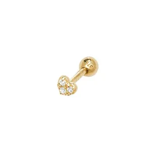 9ct Yellow Gold Zirconia Heart Cartilage 6mm Post Stud ES902