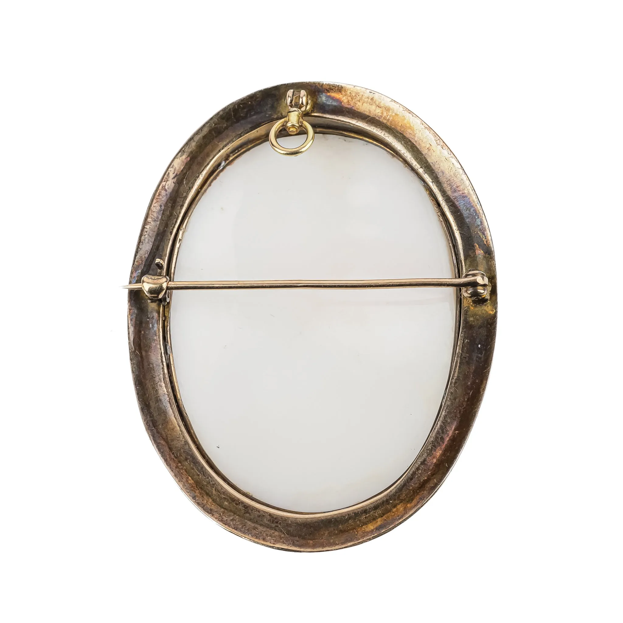 9K Yellow Gold Cameo Pin Pendant