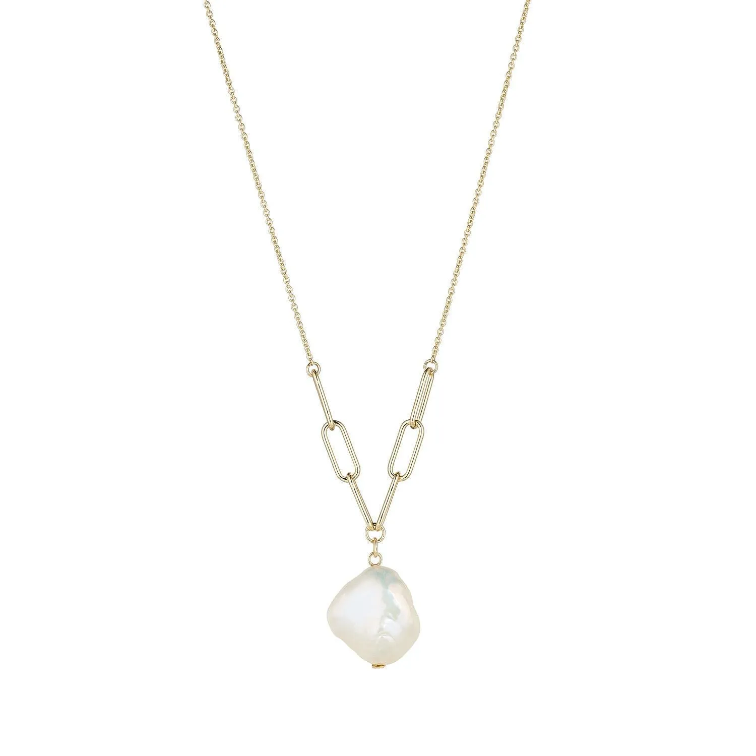 9kt Gold Single Keshi Pearl Pendant Necklace