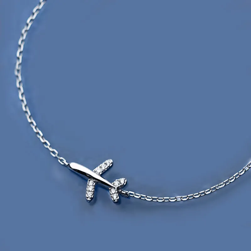 Airplane Bracelet Women 925 Silver Diamond Bracelet