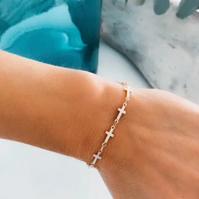 Alloy cross bracelet