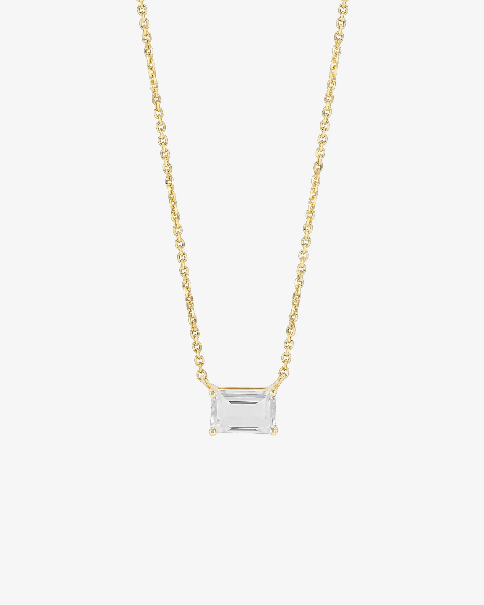 Amalfi Emerald Cut White Topaz Pendant