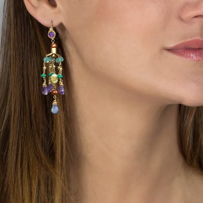 Amethyst Big Chandelier Earrings