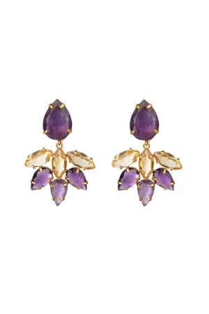 Amethyst Citrine Drop Earrings