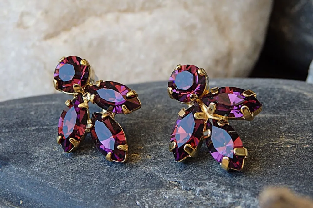 Amethyst Cluster Earrings