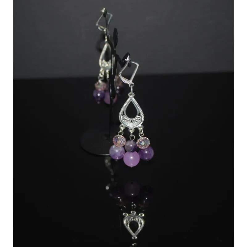 Amethyst Crystal Chandelier Earrings