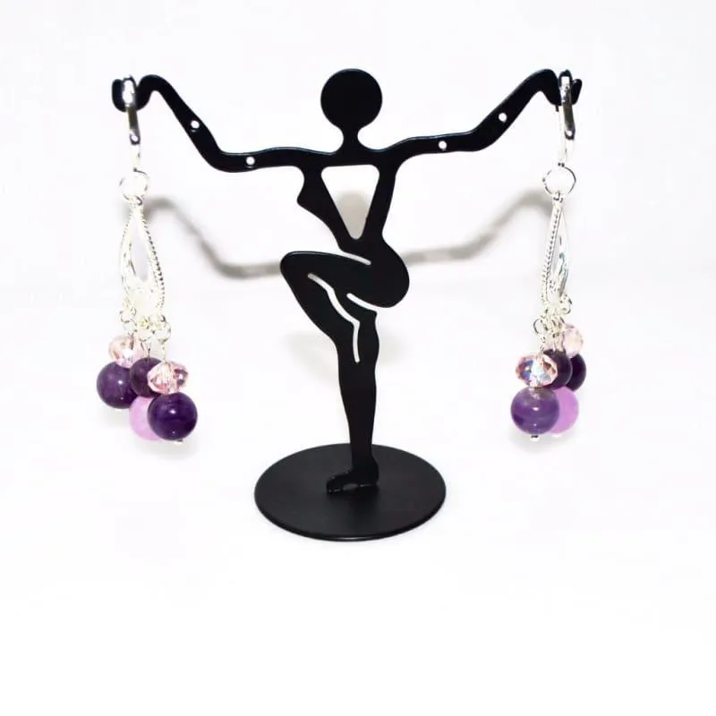 Amethyst Crystal Chandelier Earrings