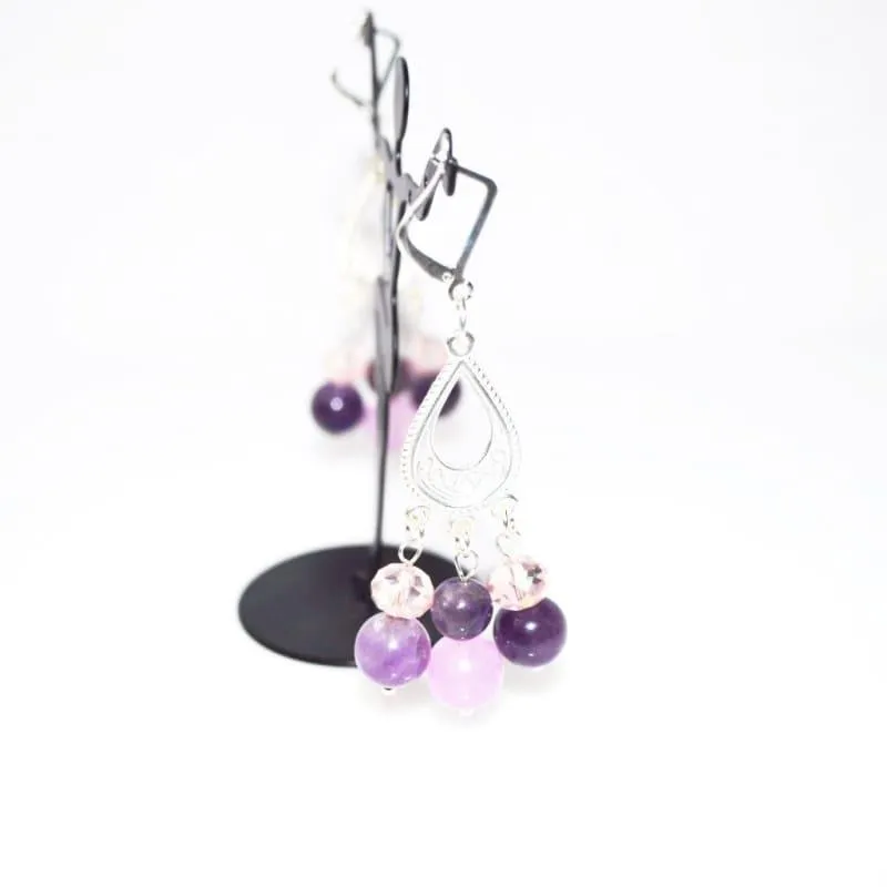 Amethyst Crystal Chandelier Earrings