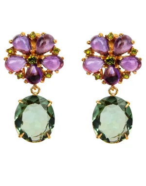 Amethyst Flower Drop Earrings