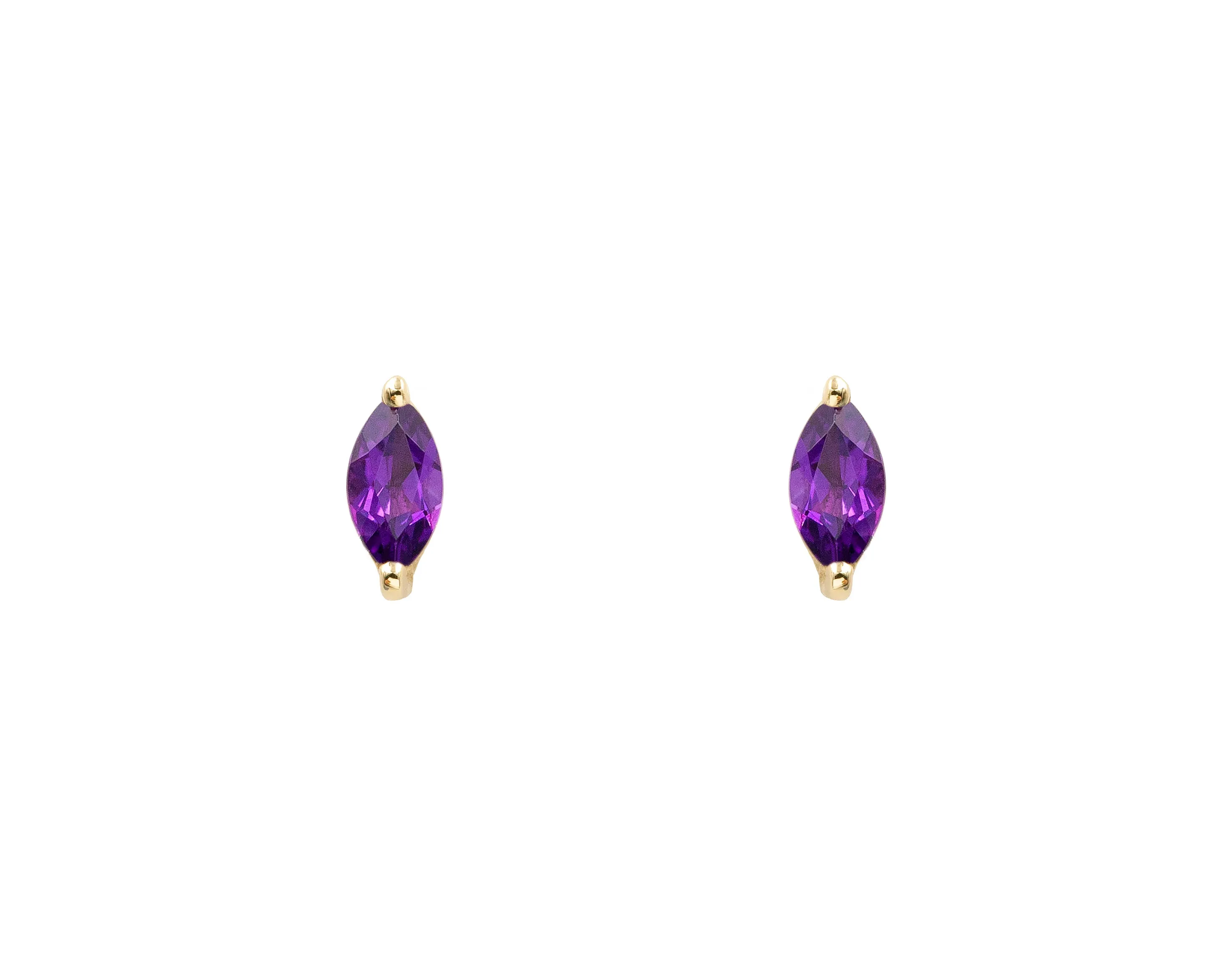 Amethyst Marquise Studs (Ready to Ship)