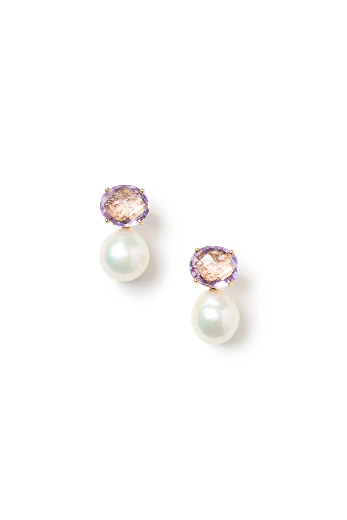 Amethyst Pearl Drop Earrings