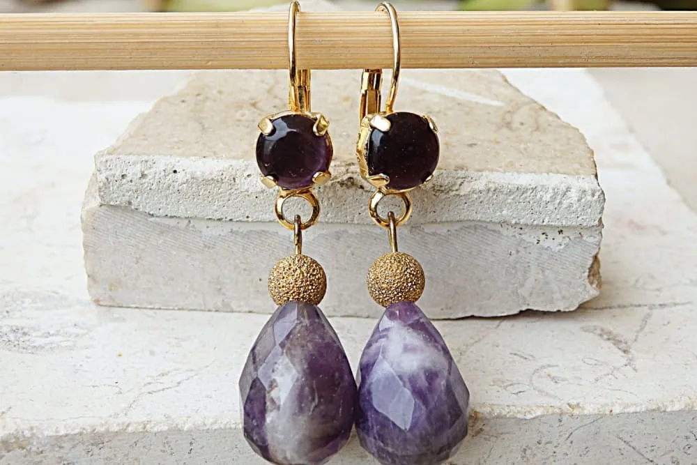 Amethyst Teardrop Earrings