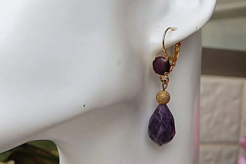 Amethyst Teardrop Earrings