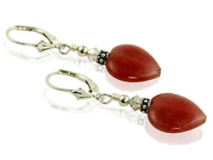 Amour Cherry Crystal Heart Earrings