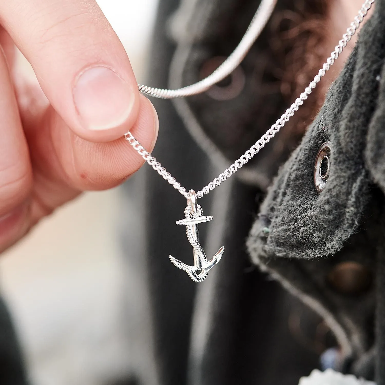 Anchor Silver Necklace