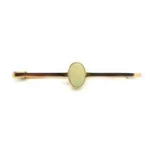 Antique Edwardian Opal 9ct Rose Gold Bar Brooch