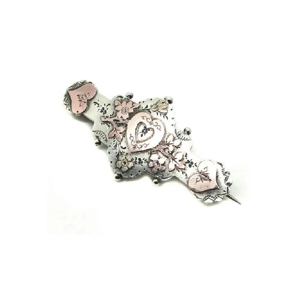 Antique Victorian 'Mizpah' Sterling Silver Love Brooch