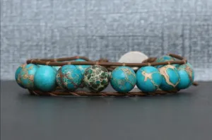 Aqua Terra Jasper Single Wrap Adjustable Bracelet