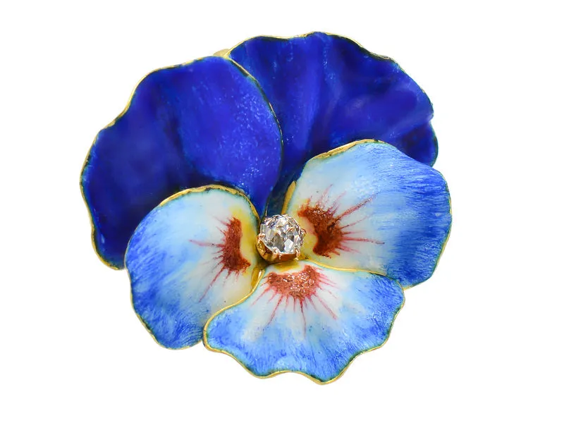 Art Nouveau Pansy Flower Pendant