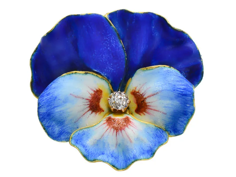 Art Nouveau Pansy Flower Pendant