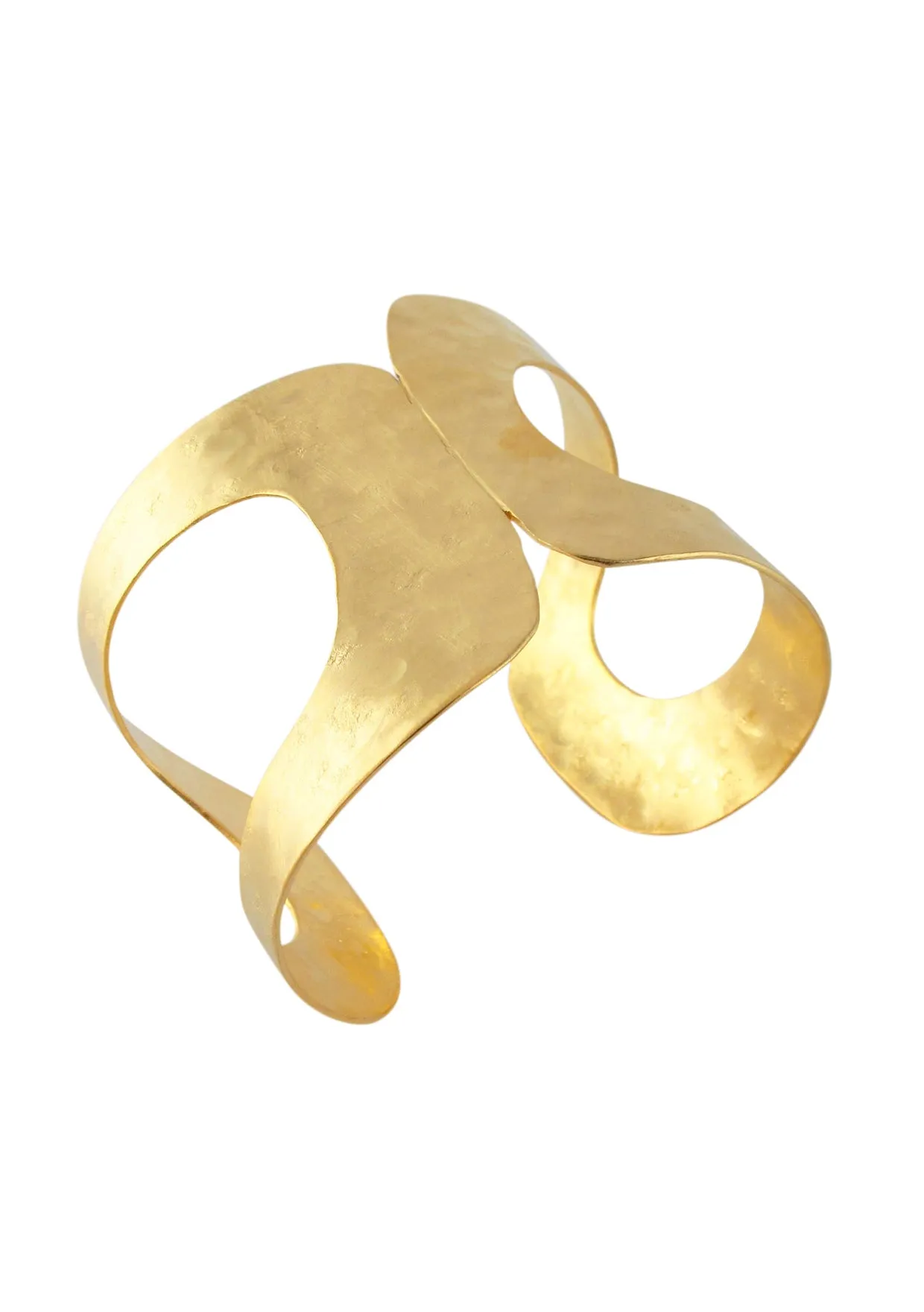 Asymmetrical Open Gold Cuff