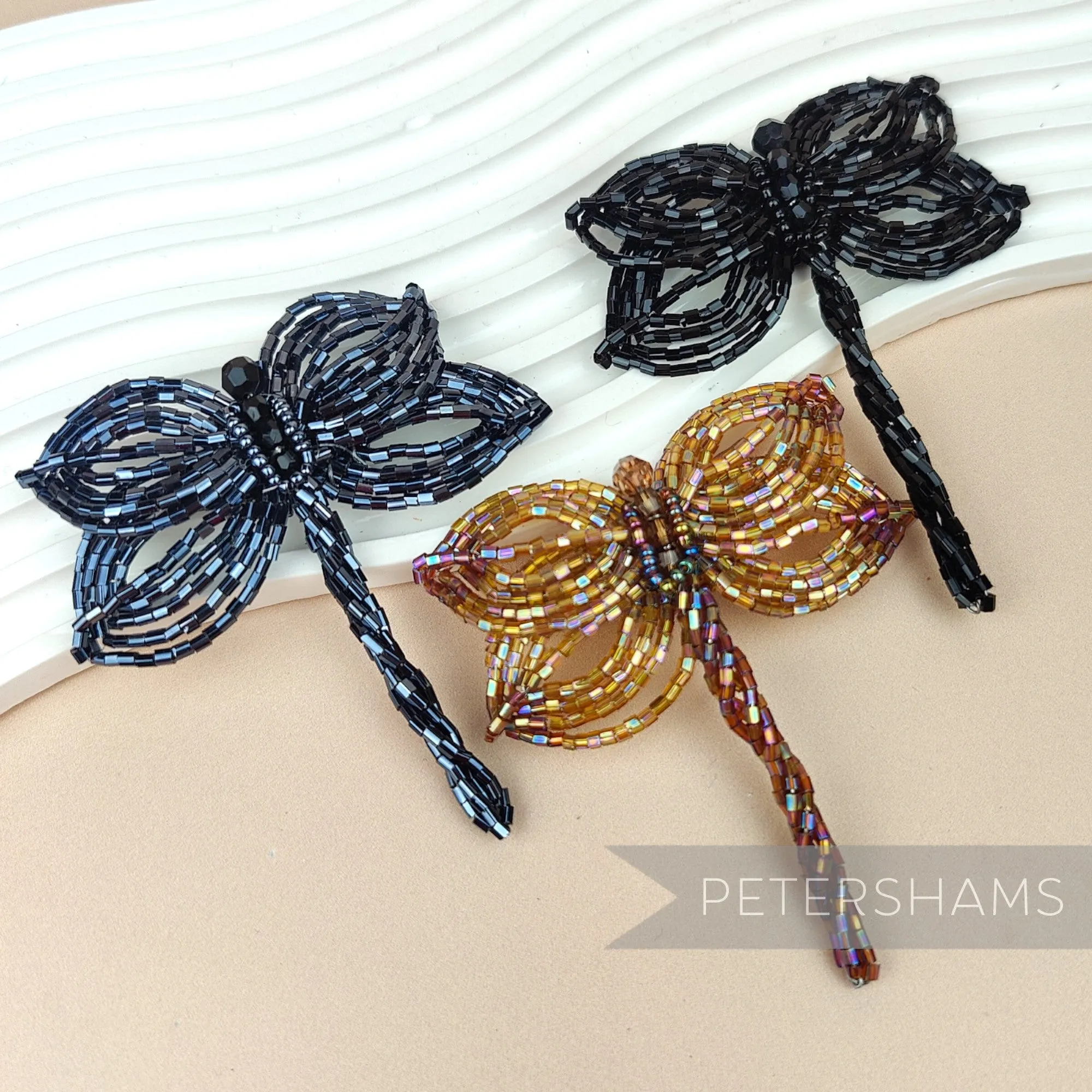 Beaded Dragonfly Trim Brooch