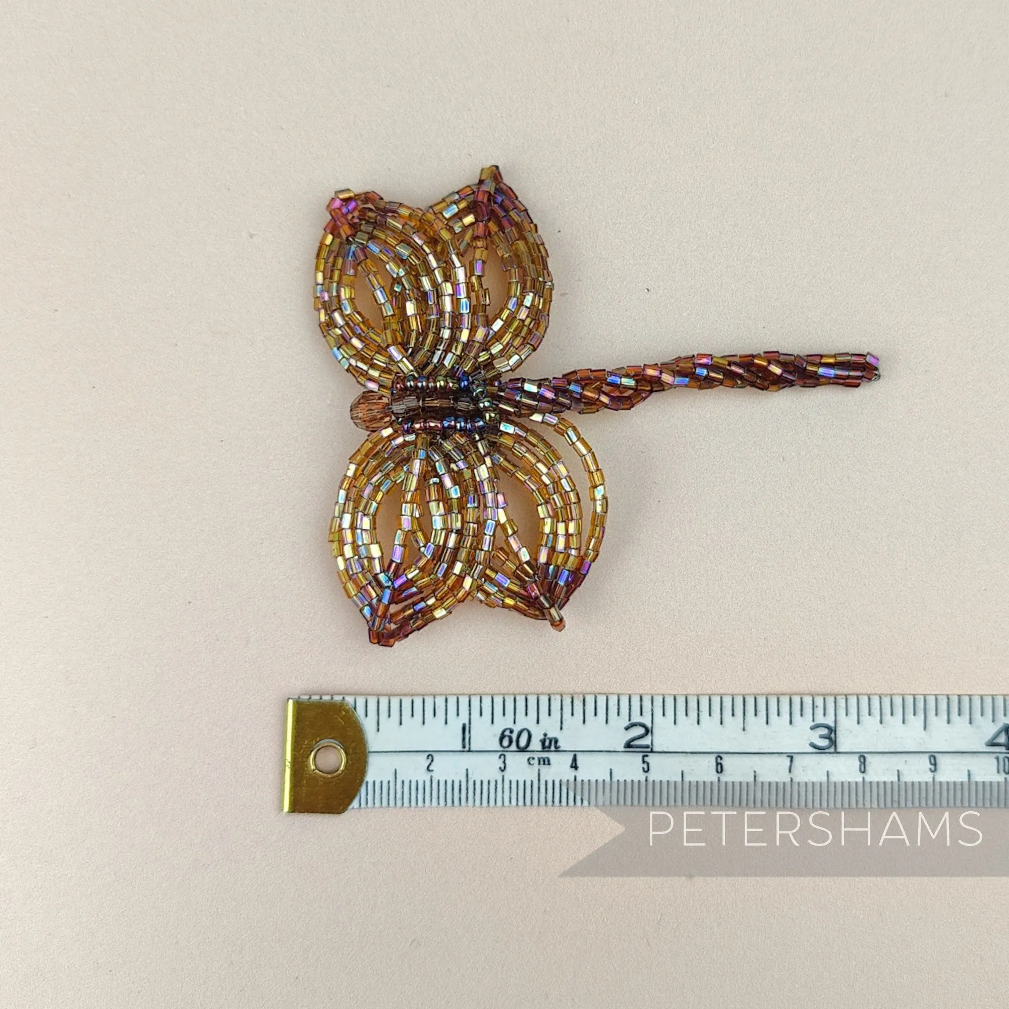 Beaded Dragonfly Trim Brooch