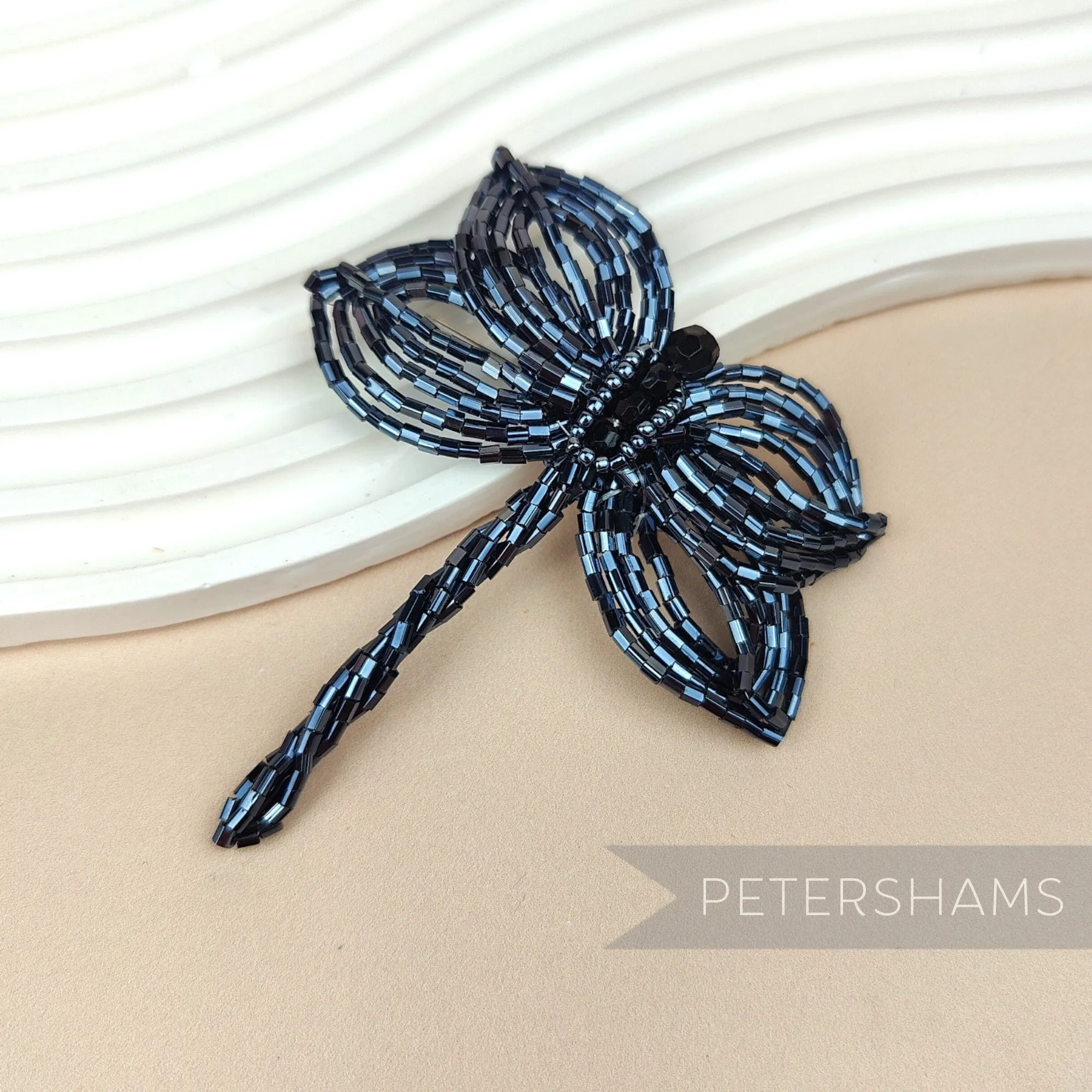 Beaded Dragonfly Trim Brooch