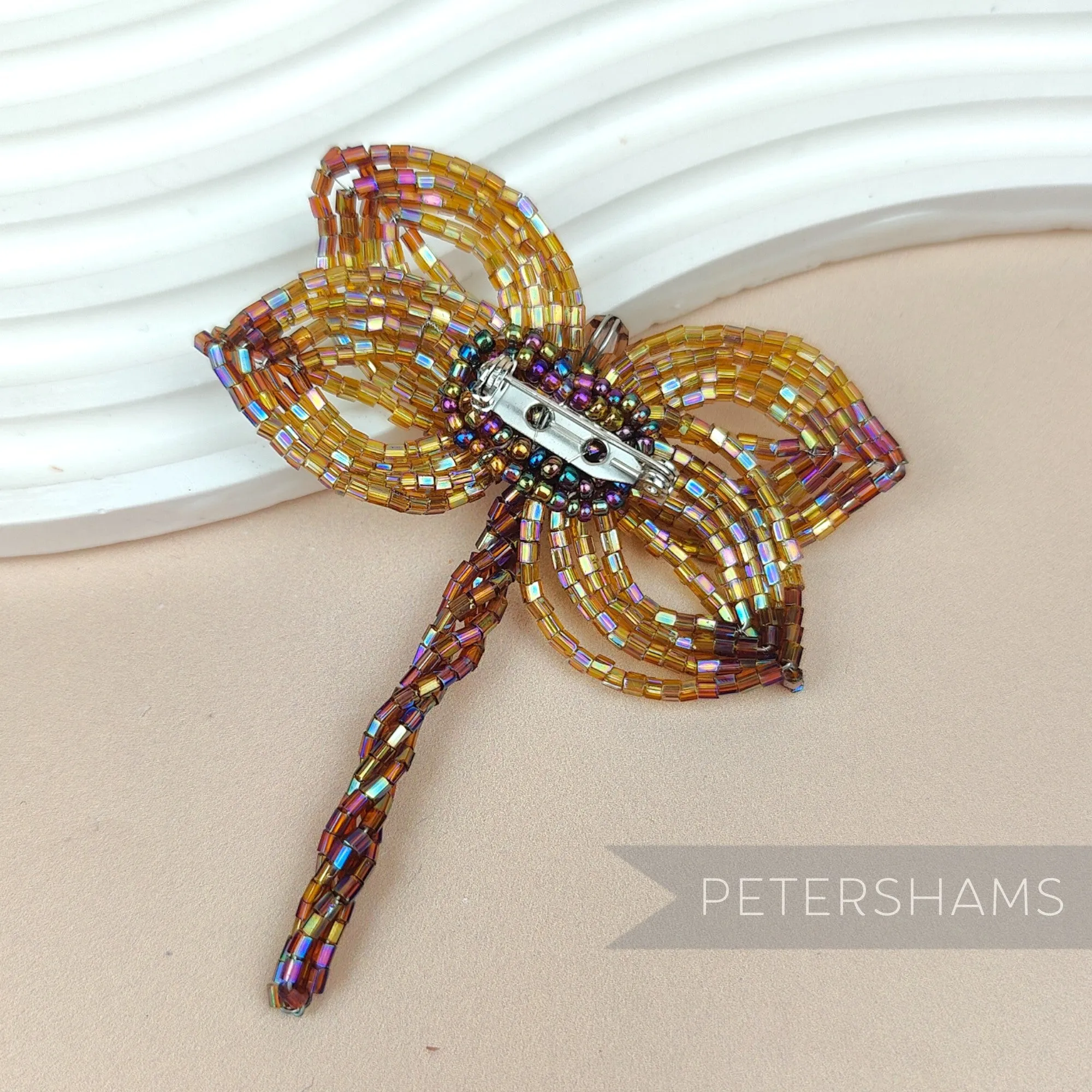 Beaded Dragonfly Trim Brooch