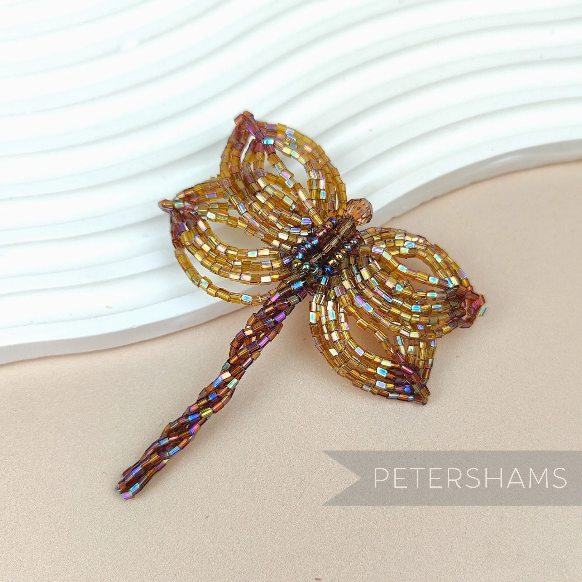 Beaded Dragonfly Trim Brooch