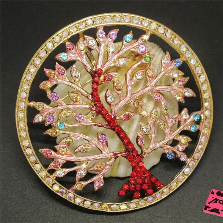 Betsey Johnson Tree Multi-Color Enamel Brooch Pin